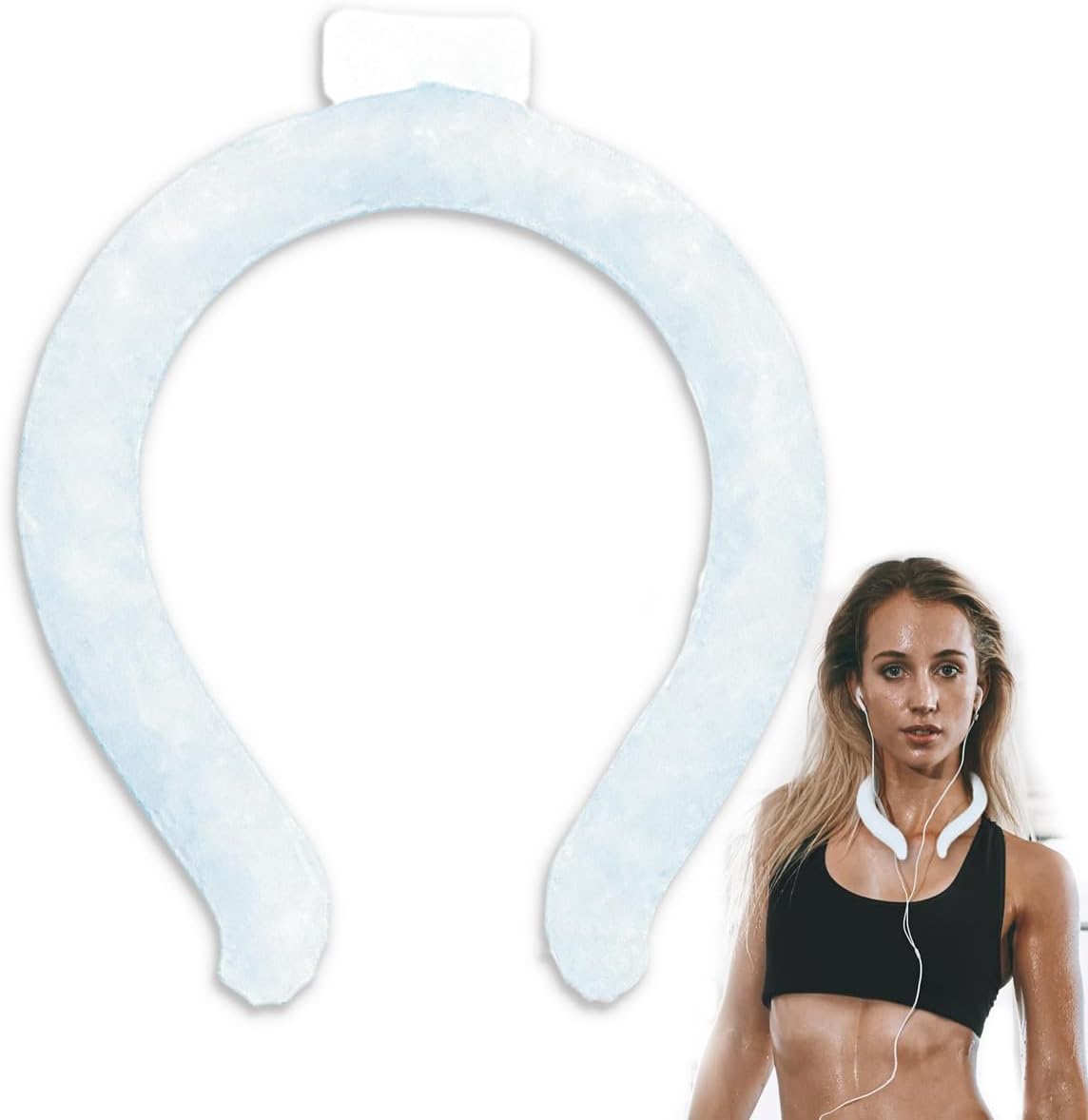 Portable Ice Ring, Neck Cooling Tube, Wearable Cooling Neck Cooler, Reusable Cooling Artifact Suitable for Hot Weather, Indoor and Outdoor Workers, Summer Parades and Celebrations (Transparent)