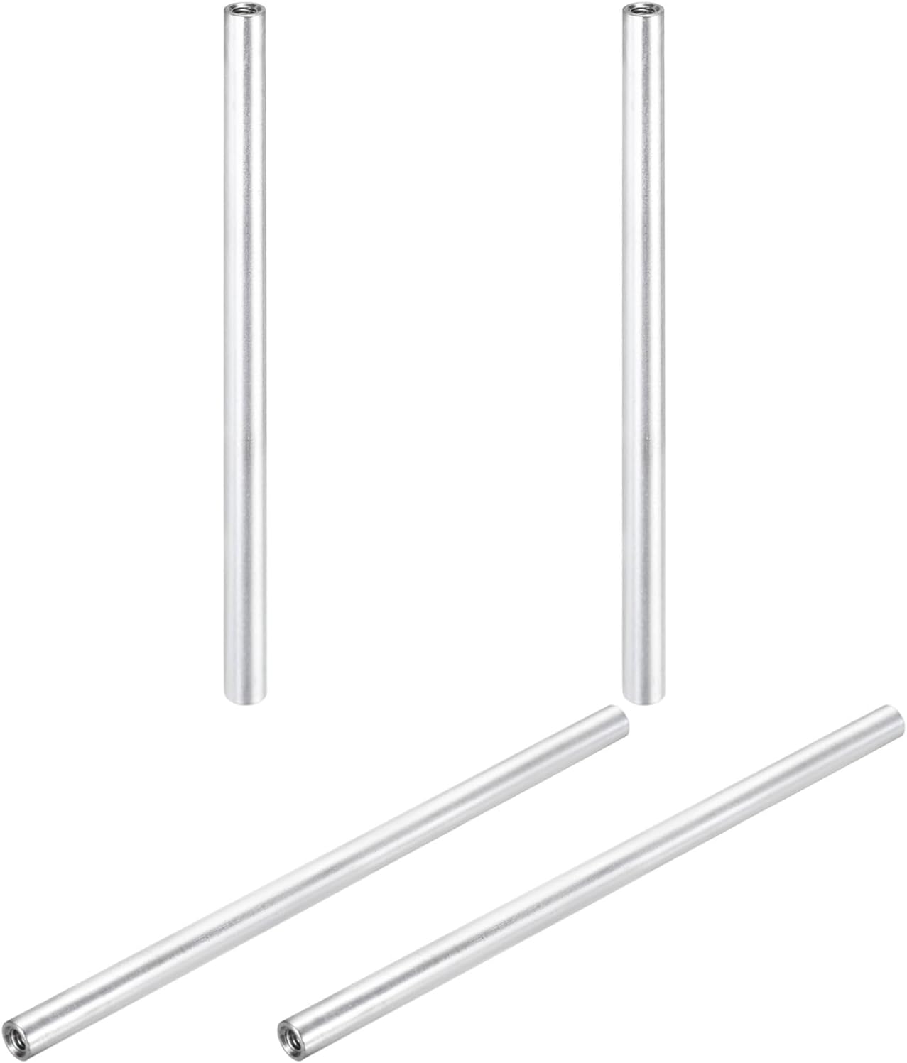 sourcing map 4 Pcs M3x100mm Round Aluminum Standoff Column Spacer, Coupling Screws Female Threaded Spacers for RC Multirotor Parts DIY FPV Quadcopter (Silver Tone)