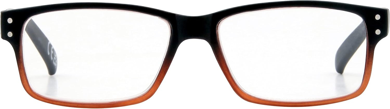 Foster Grant "Thames" Reading Glasses, Black and Brown, Multiple Magnifications