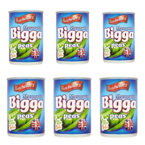 Bundle of 6 Batchelors Marrowfat Bigga Peas 300g x 6 Tins Delivers 3 - 5 Days USA
