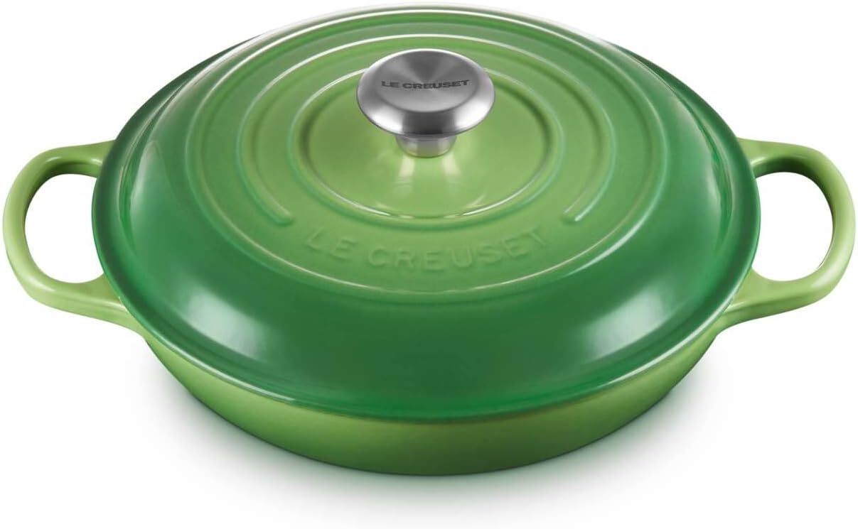 LE CREUSET Signature Sh Casserole/braiser 26cm Bamboo Green SS Knob