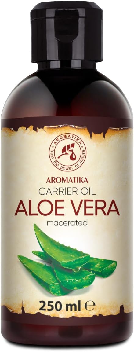 Aloe Vera Carrier Oil 250ml - Pure & Natural Aloe Barbadensis Base Oil from Brazil for Face, Body, Hair & Skin Care - Moisturising Cosmetic Oil for Massage