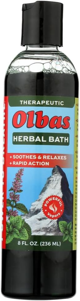 Olbas Therapeutic Herbal Bath - Soothes and Relaxes Aching Muscles - Swiss Made - 8 fl oz (Pack of 4)