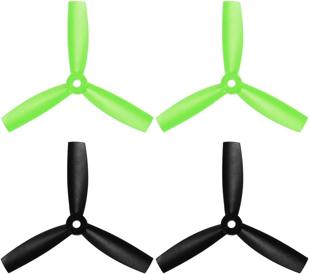 XYWHPGV RC Propellers 4045 4x4.5 Inch CW CCW 3-Vane for Quadcopter Multirotor Green Black 2 Pairs(84379 073e3 71cc4 12271 9f33b 436ab