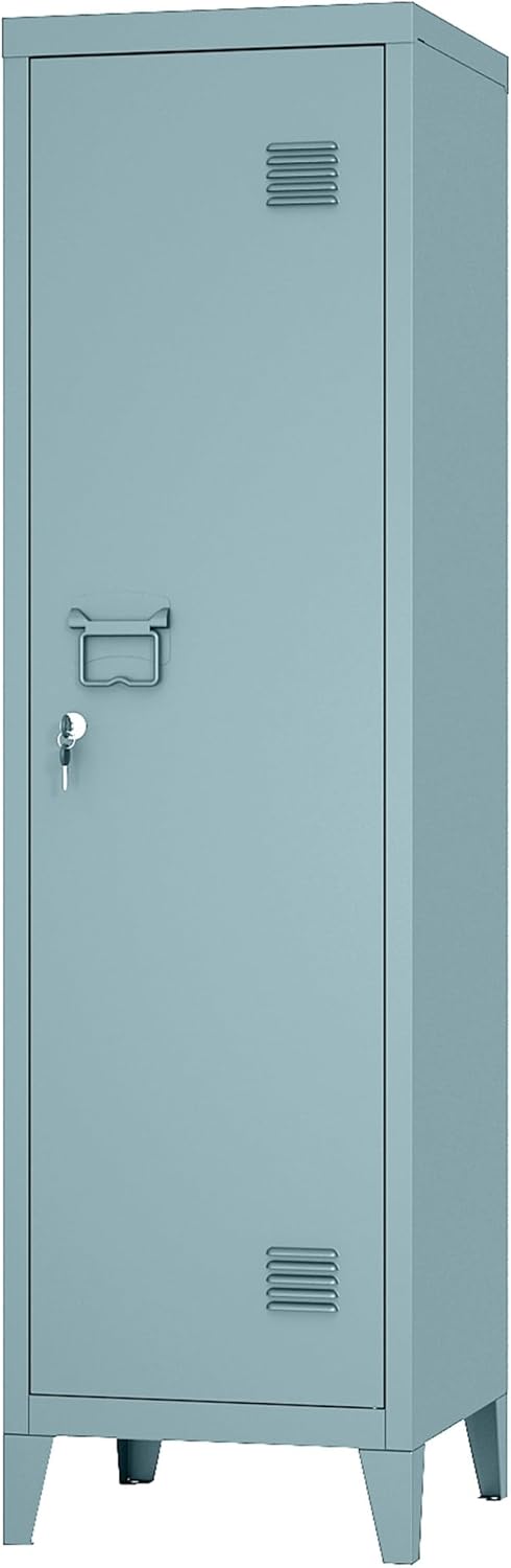 MIOCASA Metal Cabinet Home Office Storage Cabinets with Doors and Shelves Lockable File Cabinet Organizer Coat Lockers for Kids