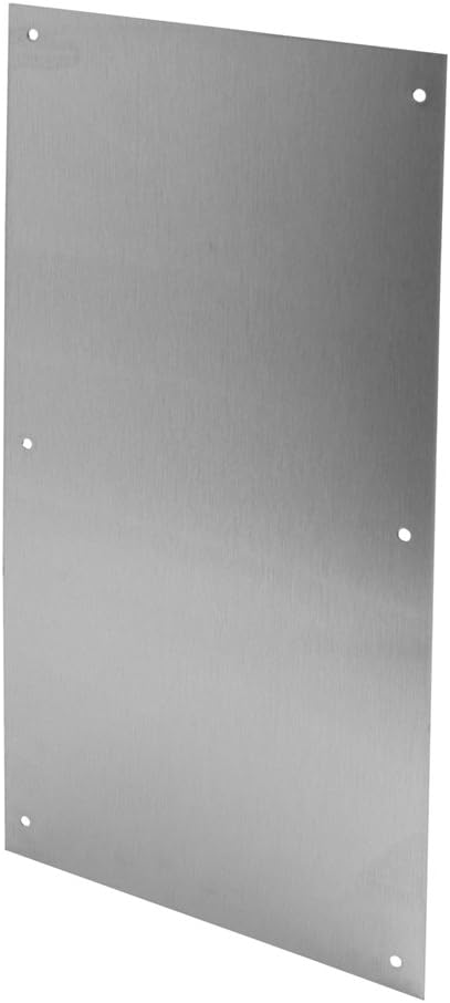 Prime-Line J 4636 Push Plate, 8 x 16 In., 630 Stainless Steel (Single Pack), Gray