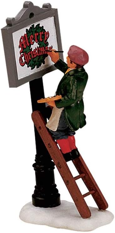 Lemax 2001 Sign Painter Merry Christmas Village Figurine
