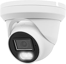 Hikvision/Uniview Compatible 4MP Full Color Night Vision PoE IP Turret Dome Camera, 2.8mm Wide Angle, H.265, Compatible with Hikvision Uniview NVR, NDAA Compliant