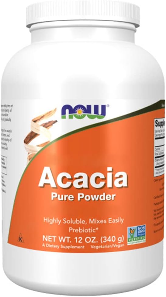 Now Foods, Acacia Fiber, Natural Dietary Fiber, 240g Vegan Powder, Soy Free, Gluten Free, Vegetarian, Non-GMO
