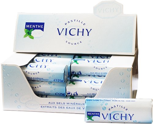 Vichy Pastilles Mints Display Case 24 Rolls of 25 g (Pack of 24)