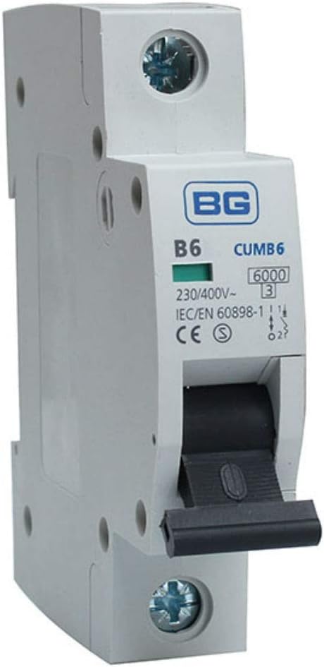 BRITISH GENERAL 6 AMP TYPE B 6 kA MCB CIRCUIT BREAKER CUMB6 BG