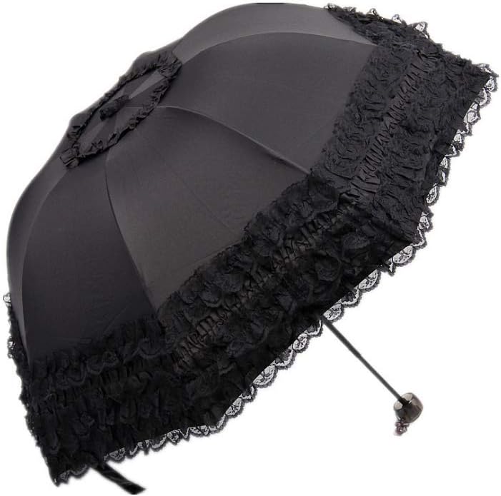 WANLIAN Folding umbrella Travel Umbrella Folding UV Resistance Princess Lace Parasol Umbrella Sun Umbrella For Women Girls sunshades with lace decoration