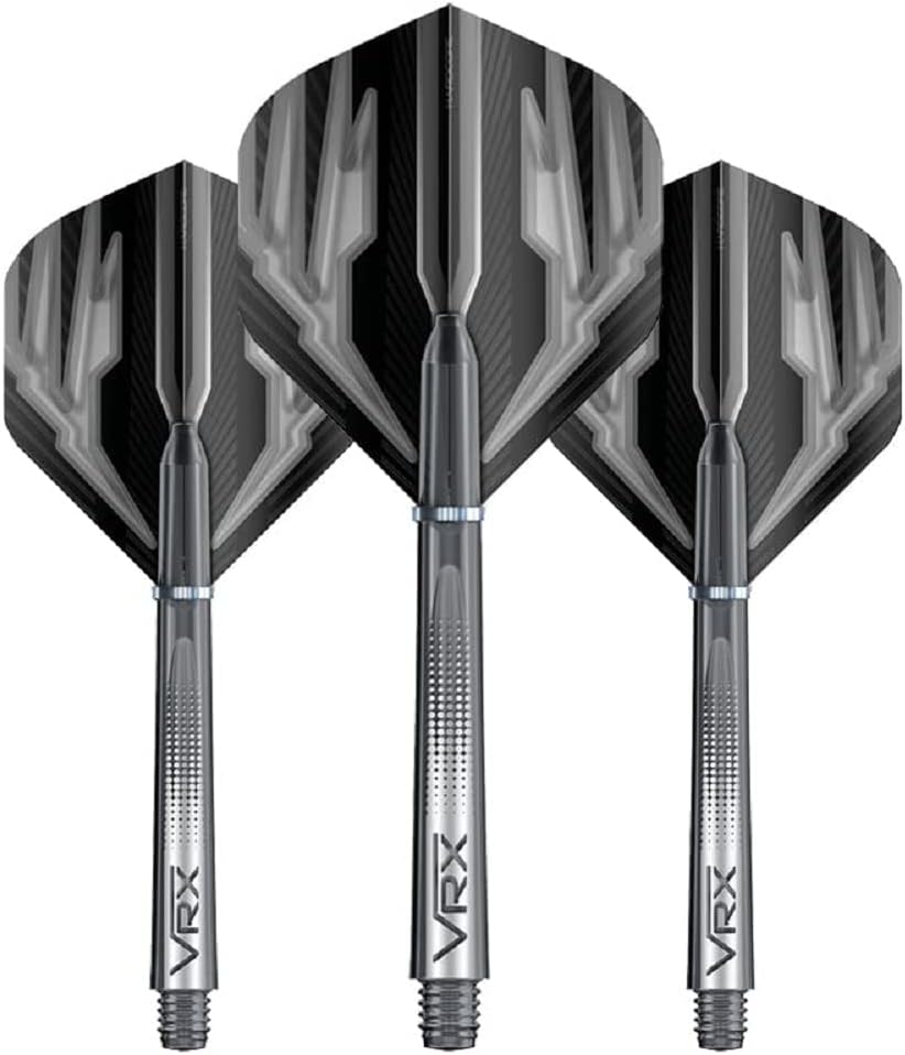 RED DRAGON Dart Flight & Stems Combo - 4 sets of Standard Flights and 4 sets of Medium VRX Stems Per Pack