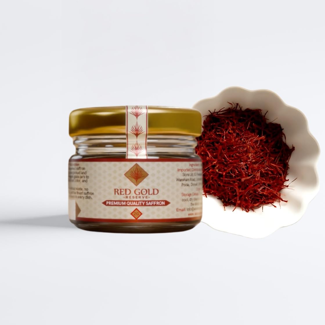 Saffron Threads – Premium Spanish Saffron by Red Gold Reserve – ISO 3632 Grade 1 Certified – 100% Pure, Hand-Harvested – Available in 1g, 2g, 5g & 25g Sizes (2g)