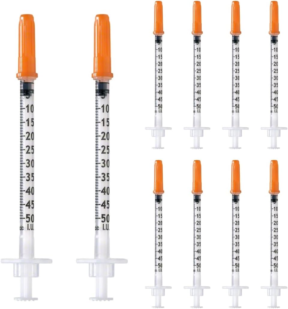 Pack of 50pcs 0.5 ml/cc Plastic Tube 29G (0.33 x 12.7 mm), Multi-Purpose Measuring Tools, Individually Packed (29G 1/2 Inch)