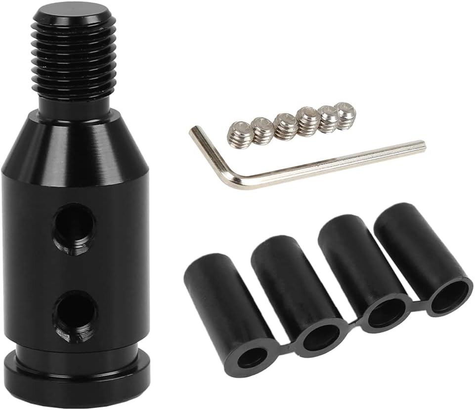 X AUTOHAUX M12x1.25 Car Black Gear Shift Knob Adapter for Non Threaded Shifter