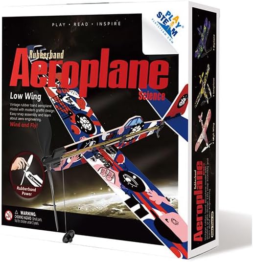 PLAYSTEM Rubber Band Aeroplane Low Wing STEM Kit