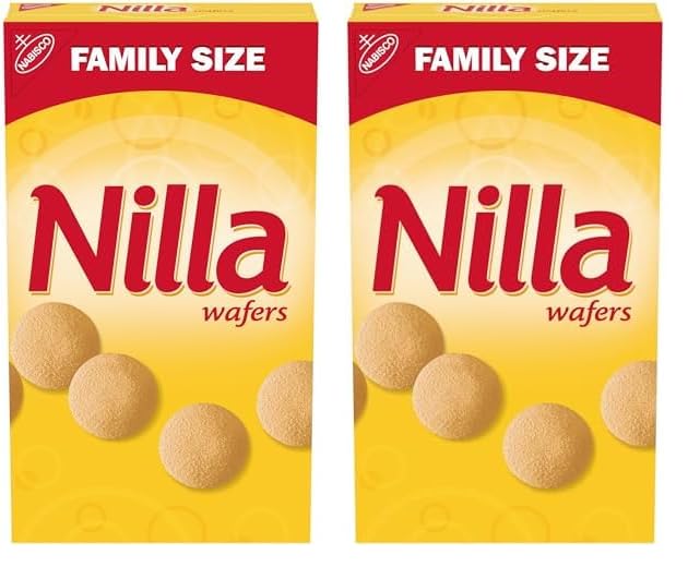 Nilla Wafers Cookies, Vanilla Wafers, Family Size, 15 oz (Pack of 2)