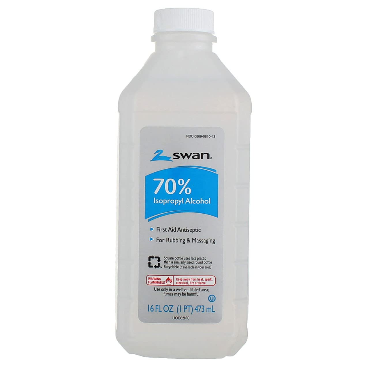 Swan 70 Isopropyl Alcohol First Aid Antiseptic, Clear, 192 Fl Oz