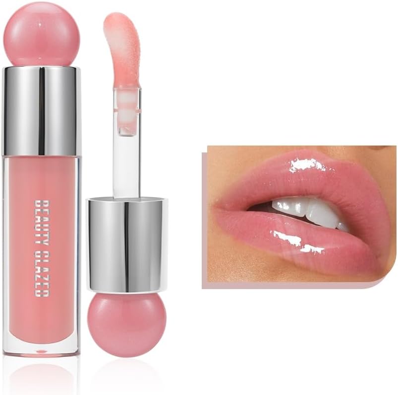 Big Brush Head Lip Gloss, Moisturizing & Nourishing Lip Oil, Non-Sticky Long Lasting Jelly Liquid Lipsticks Lip Tint Lip Glaze Makeup Gift for Women (# 105)