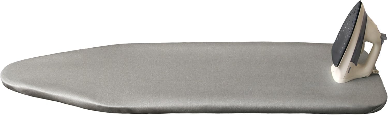 DTD QUALITY MATTERS Laundry Metallised Ironing Board Cover – Heat Reflective, Padded Surface, Fits Multi Sizes [XXS to XL], Durable & Easy to Fit – Silver Finish (Select Size) (XXS (97 x 35 cm))