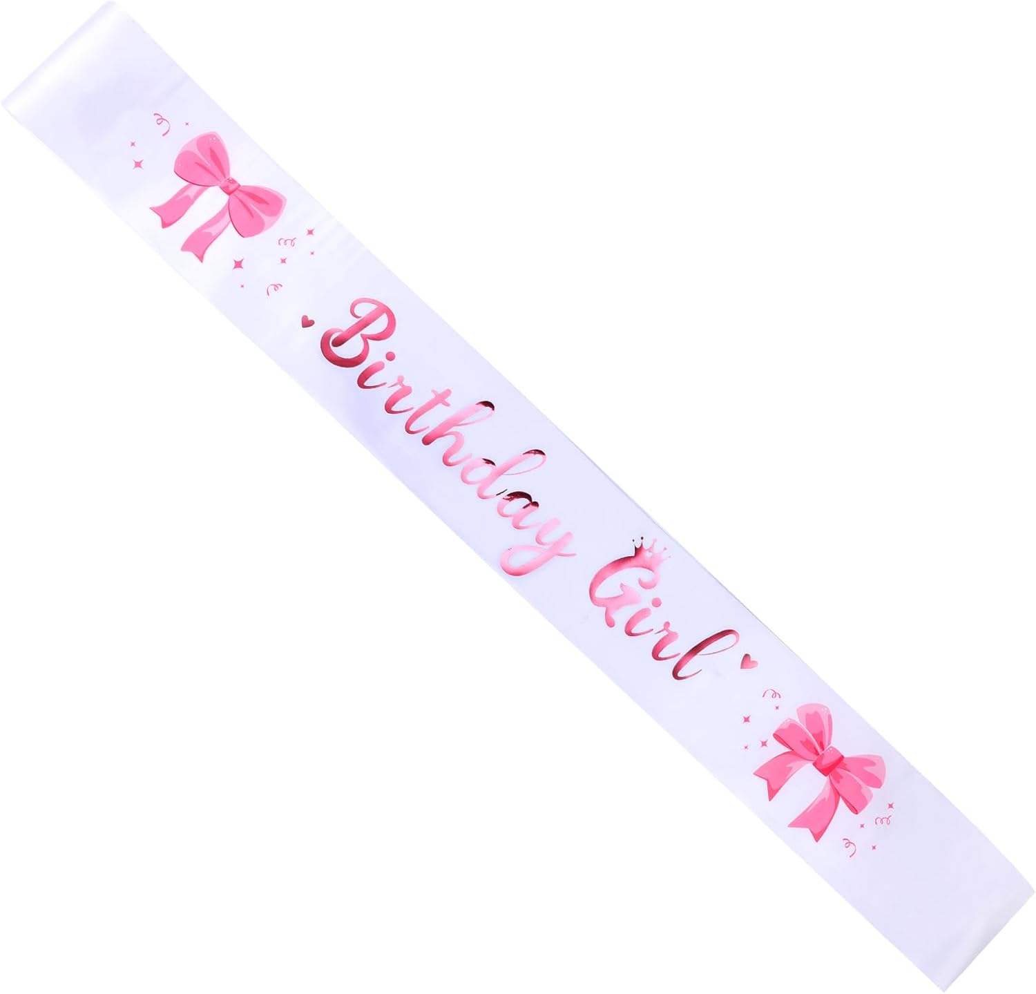 BOXOB Hot Pink Bow Birthday Girl Sash, Satin Cowgirl Sash for Women & Girls, Sweet Princess Queen Birthday Sash for Any Birthday Decorations Party Favors Supplies Accessories (Hot Pink, White)