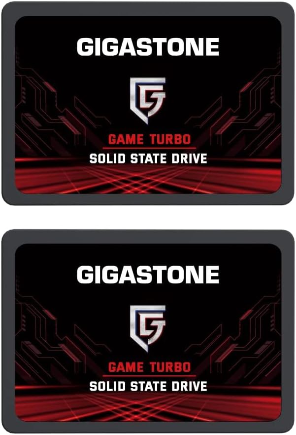Gigastone SATA SSD 512GB (2-Pack) 2.5 inch SSD 550MB/s upgrade Laptop PC Memory and Storage PS4 HDD Replacement 2.5" Internal Solid State Hard Drives SATA III SLC Cache 3D NAND Game Turbo Performance