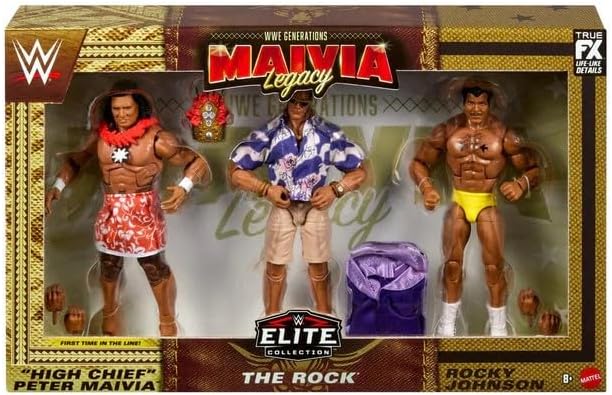 Mattel WWE Generation Maivia Legacy Elite Collection The Rock 3 Figure Pack