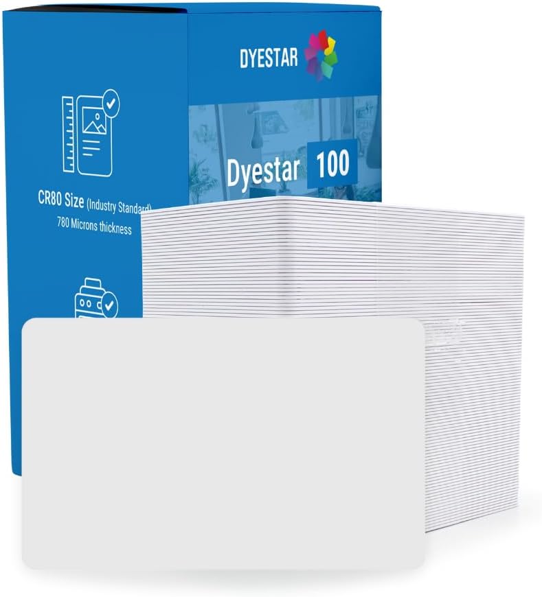 Blank Plastic Cards for ID Printing - Compatible with All Plastic Card Printers (Pack of 100)