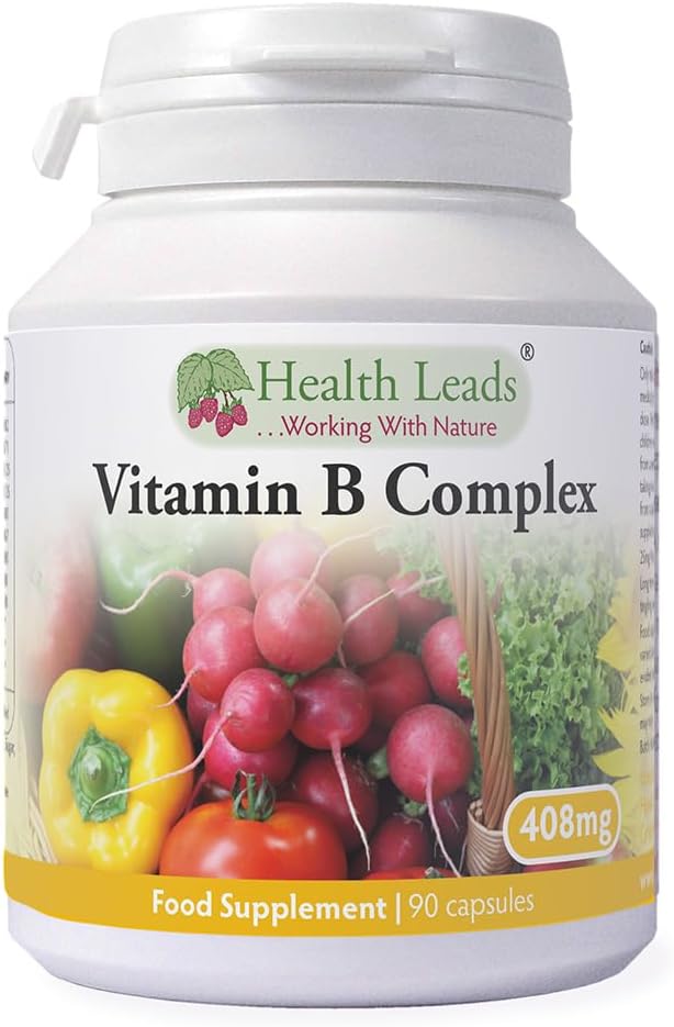 Vitamin B Complex x 90 Capsules, Powerful Balanced Formula, Vegan, Contains All 8 B Vitamins B1, B2, B3 (Niacin), B5, B6, B12, Biotin & Folate, Magnesium Stearate Free, Formulated & Made in Wales