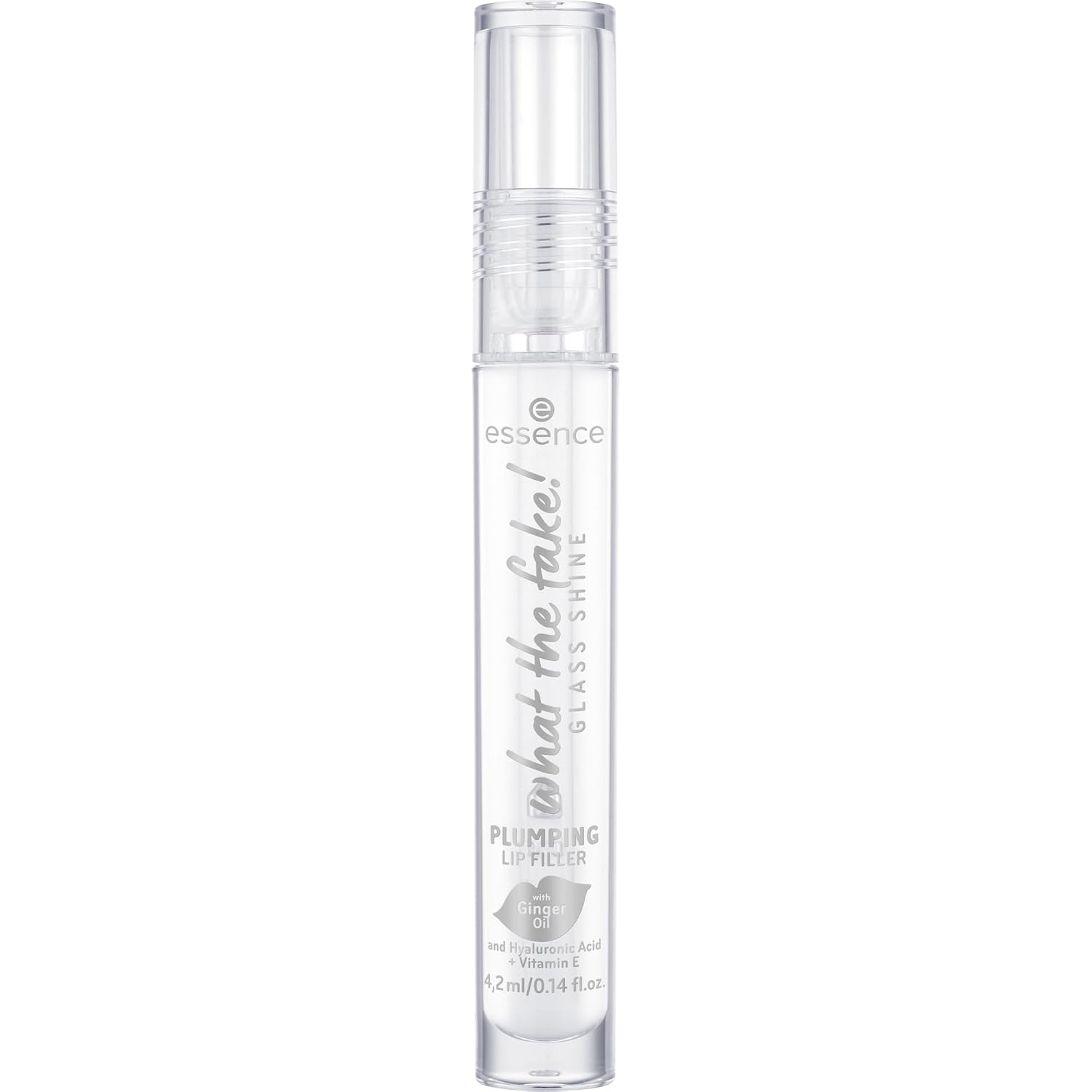 essence | What the Fake! Glass Shine Plumping Lip Filler | Clear Gloss with a High Shine Plumping Effect | Infused with Ginger Oil and Hyaluronic Acid | Vegan, Gluten Free & Cruelty Free