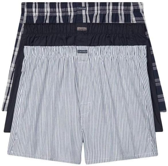 Calvin Klein Men's Underwear Cotton Classics 3-Pack Woven Boxer