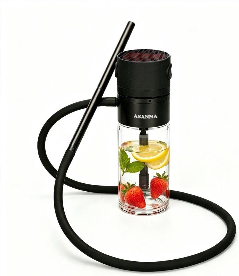 Portable Hookah Pen,ASANMA 8.27" Glass Car Hookah Shisha Mini Hookahs Cup