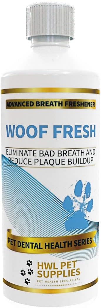 Dog Breath Freshener in Water Made in UK - Dog Teeth Cleaning Products, Plaque Remover for Teeth Dogs, Oral Care for Pets Bad Breath Control, Dental Water for Dogs, Daily Mouth Wash No Brushing Needed