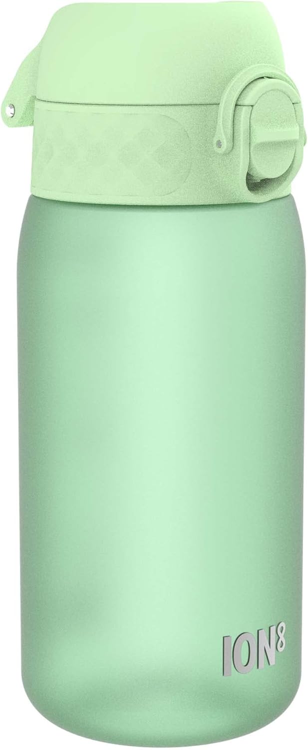Ion8 Kids Water Bottle, 350 ml/12 oz, Leak Proof, Easy to Open, Secure Lock, Dishwasher Safe, BPA Free, Carry Handle, Hygienic Flip Cover, Easy Clean, Odour Free, Carbon Neutral