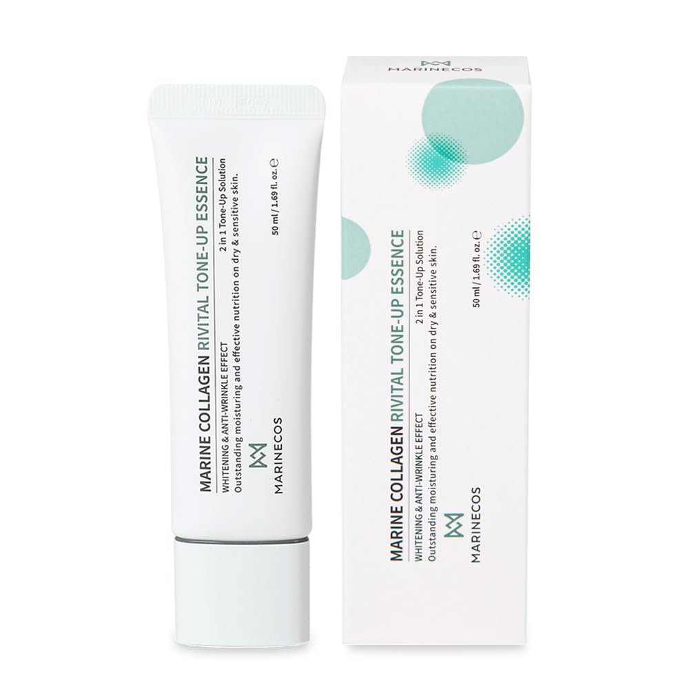Marinecos Tone Up Essence 50ml ㅣ Lightweight Radiance Boosting Cream for Healthy Glow ㅣ Daily Skin Glow Moisturizer for Tired-Looking Skin ㅣ Smooth Texture Finish