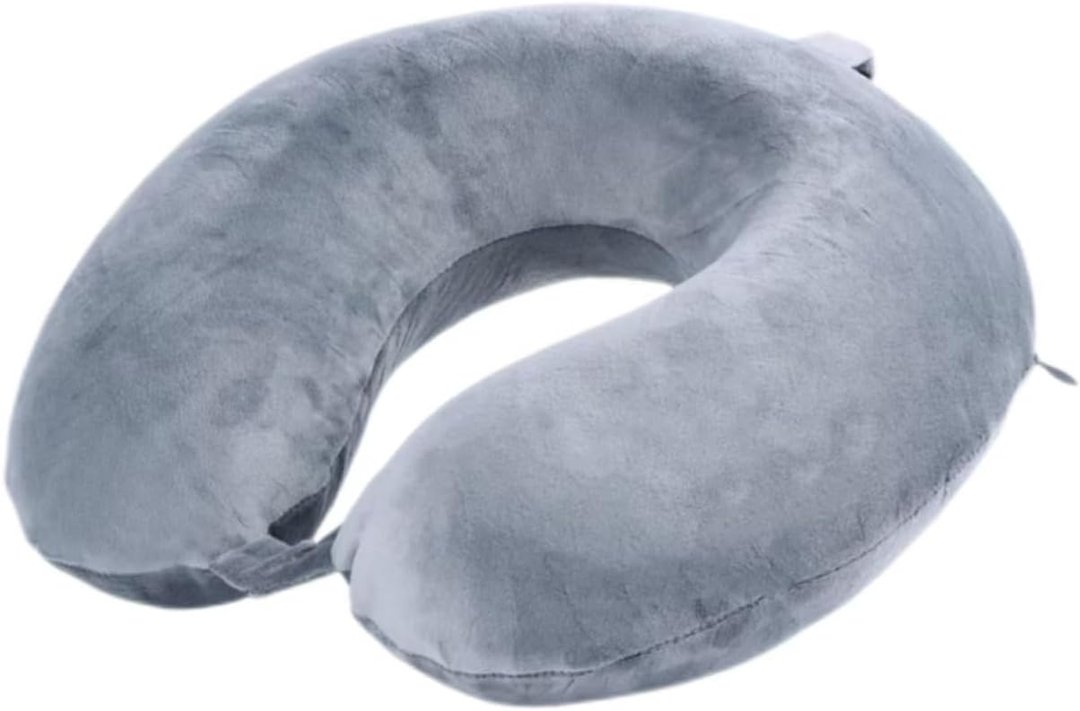 Far win Travel Pillow,100% Pure Memory Foam U Shaped Neck Pillow,Super Lightweight Portable Headrest Great for Airplane Chair, Car,Home,Office,Sleeping Rest Cushion (gray)