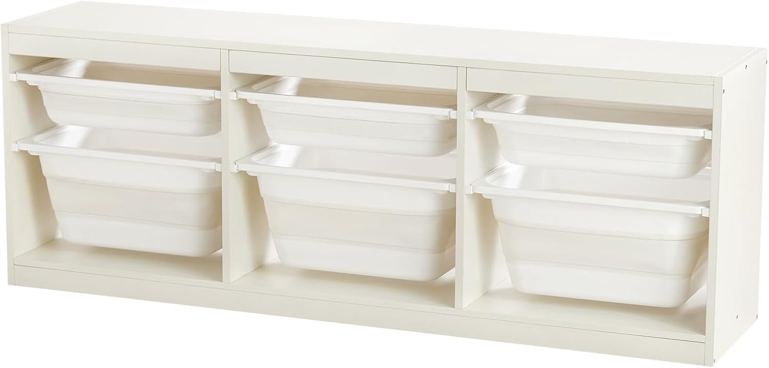 Beright Combination Storage with Boxes, Toy Storage Organizer for Kids, Multipurpose Kids Storage Closet Organizer for Books and Toys with 3 Drops