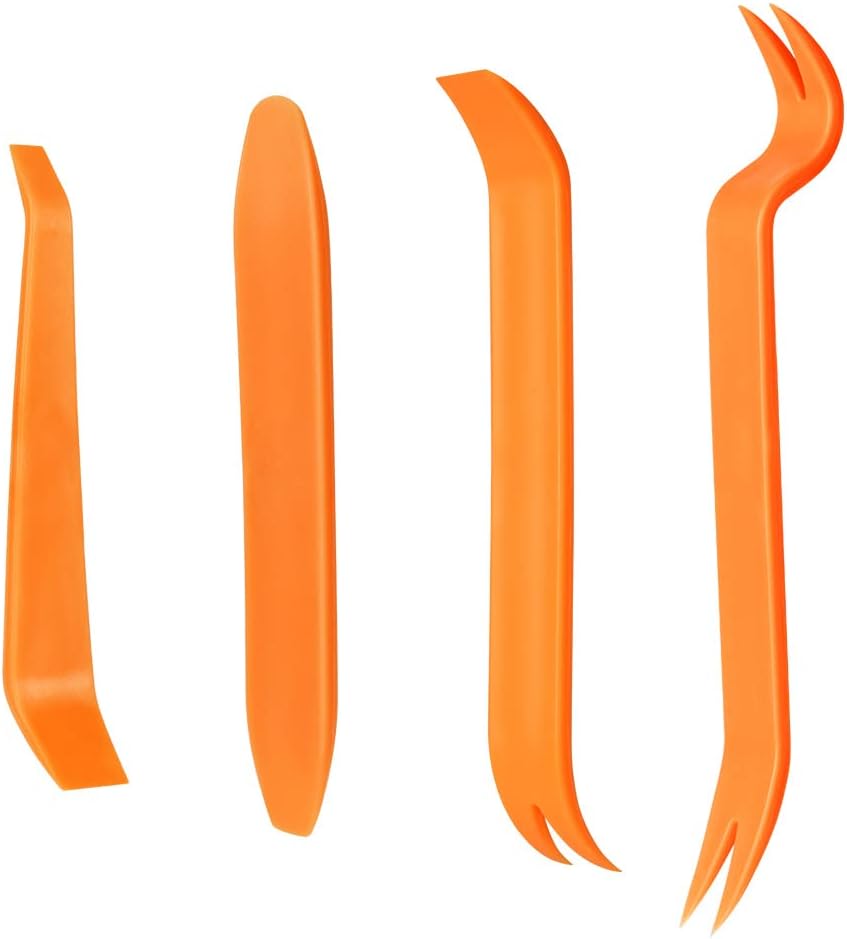 flintronic 4PCS Trim Removal Tool, Car Trim Removal kit, Tool Kits for Car Radio Door Dashboard Installation, Plastic Pry Tool, Automotive Panel Dash nterior Accessories, Repair Mechanic Bar Scraper