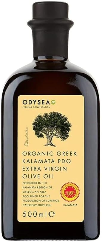 Odysea Organic Extra Virgin Olive Oil, PDO Kalamata EVOO, 500ml Glass Bottle