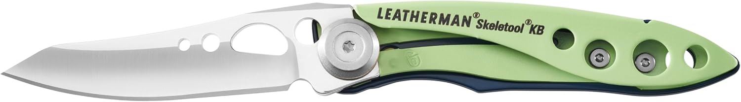 Leatherman Skeletool KB - All Black Pocketknife with Stainless Steel Blade & Bottle Opener, Green