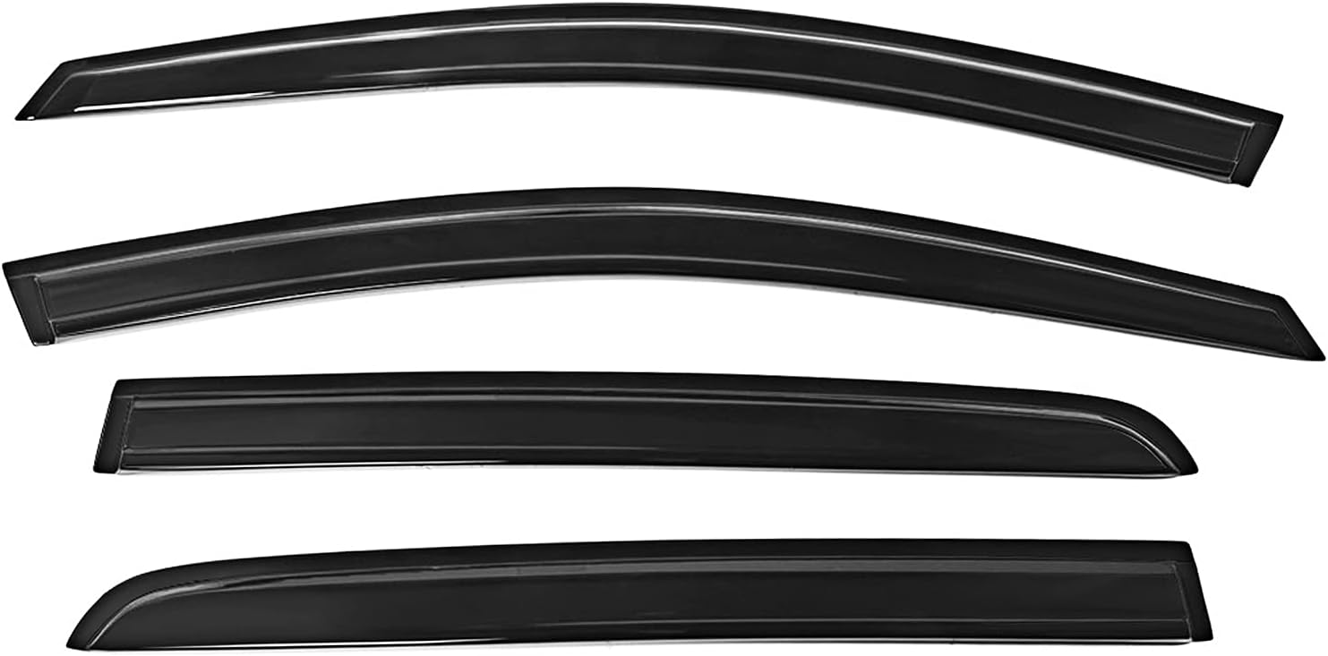 IKON MOTORSPORTS Window Visors Compatible with 2015-2019 Volkswagen Golf MK7, Dark Smoke Factory Style Acrylic Car Rain Sun Window Shade Guard Visor