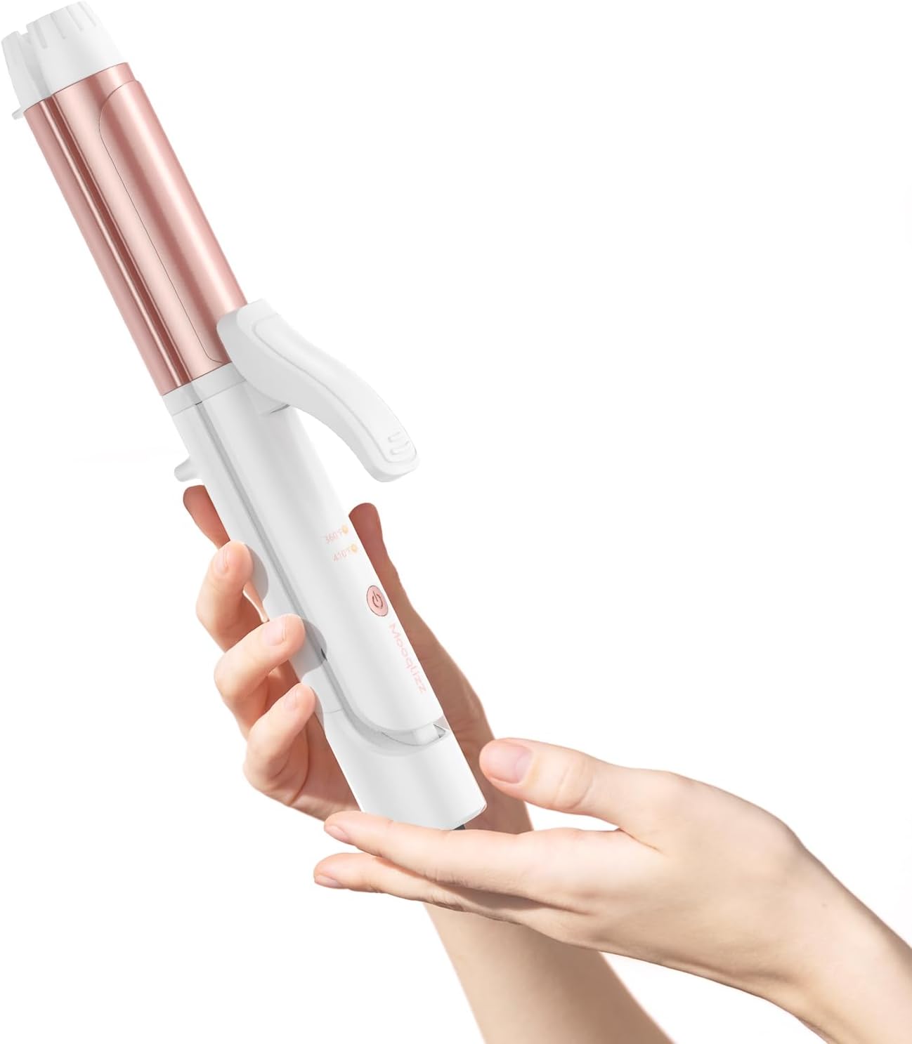 Dual Voltage Curling Iron, Mini Travel Size Curling Iron for European, 1 1/4 Inch Ceramic Plates Hair Straightener with Adjustable Temperature, European Plug Included