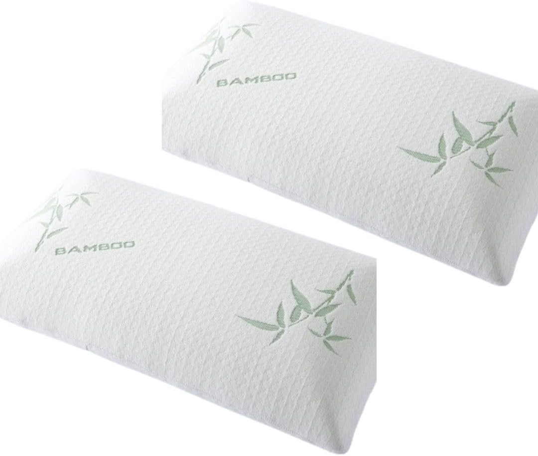 Aspect Bamboo Charcoal Luxury Memory Foam Pillow for Neck Pain Relief and Deep Sleep (2 Pack, Standard Size)