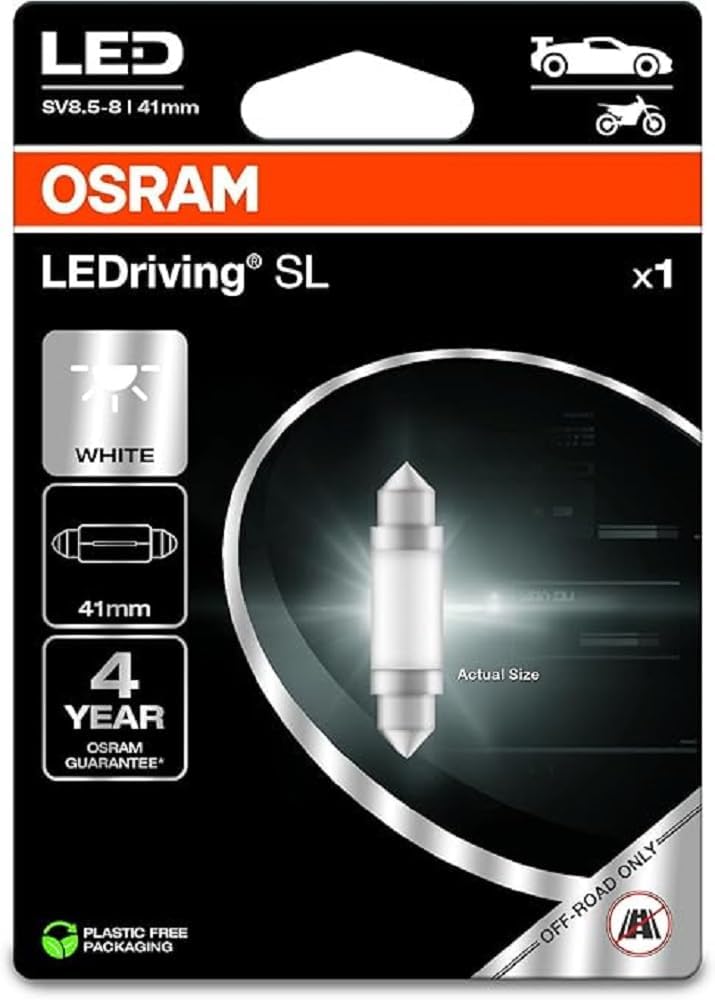 OSRAM LEDriving SL, ≜ C5W (41 mm), White 6000K, Blister (1 lamp), LED Retrofit, offroad use only