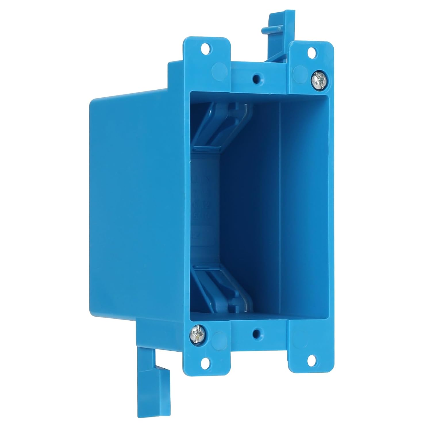 XIUTE 1-Gang High Grade of PVC Old Work Standard Switch/Outlet Wall Electrical Box,Blue，14 Cubic Inch Junction Box,Adjustable Mounting Tabs，ETL