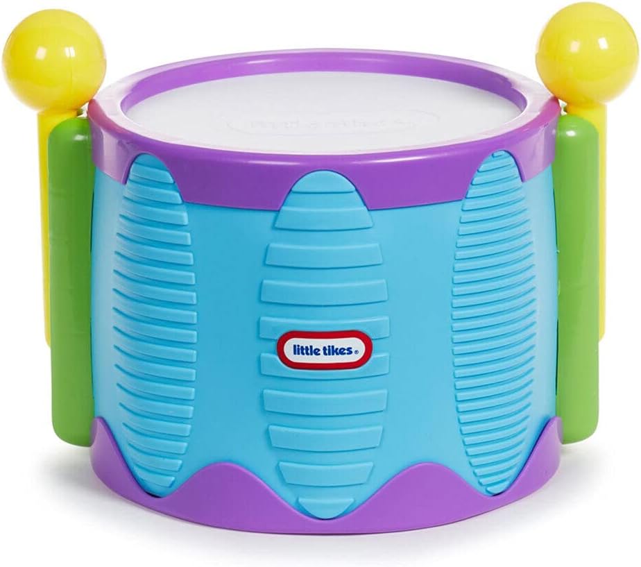 Little Tikes Tap-A-Tune Drum - 2 Ways to Play - Ideal First Instrument - Promotes Hand-Eye Coordination & Fine Motor Skills,9.25 L x 9.25 W x 6.30 H Inches