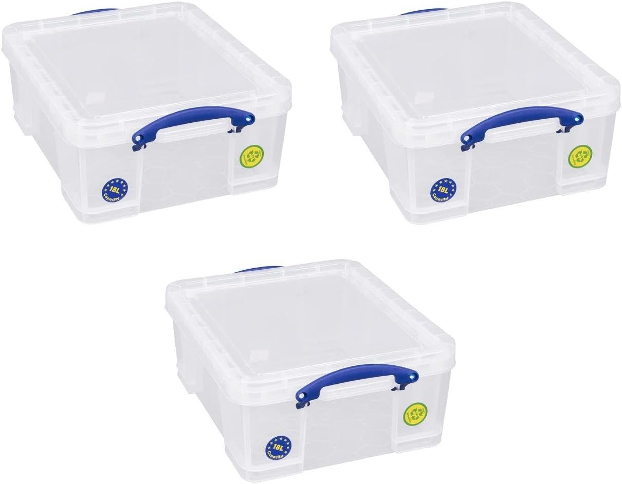 Really Useful Box 18 Litre Clear Pack of 3