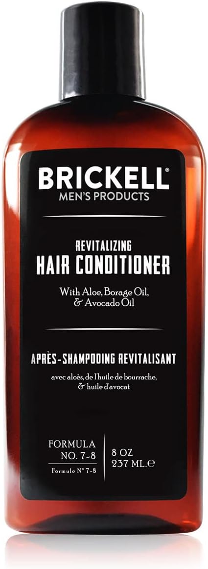 Brickell Men's Revitalizing Hair Conditioner for Men, Natural and Organic Nourishing Hair Conditioner, Restores Shine and Moisture, 237 mL, Scented