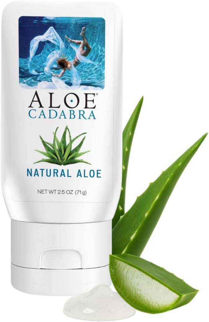 Aloe Cadabra vaginal moisturizer, natural aloe, pH-balanced, water-based & 95% aloe vera, reduce dryness, discomfort, versatile uses (2.5 fl oz, 1 pack)